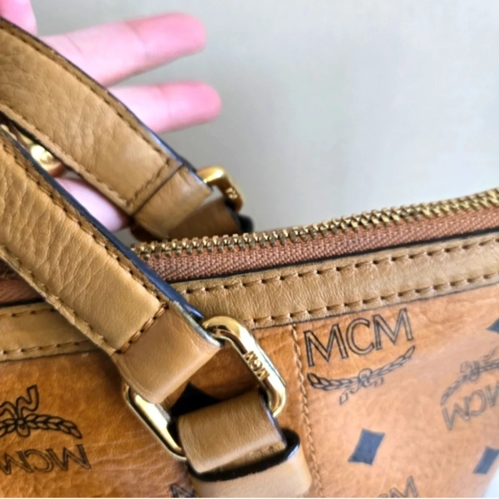 Authentic MCM Cognac Visetos Tote - Picture 5 of 9